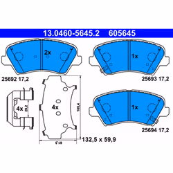 Jeu de plaquettes de frein ATE 13.0460-5645.2, avant