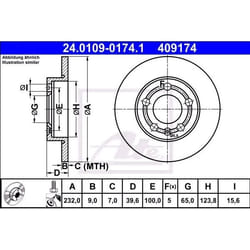 ATE Disque de frein VOLKSWAGEN: Polo IV 3/5 portes, Polo IV Berline 9,0mm 5 100,0mm plein revêtu 24.0109-0174.1 1JE615601 Disques de frein, Disque