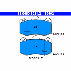 Jeu de plaquettes de frein ATE 13.0460-6921.2, avant