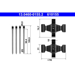 Kit d'accessoires, plaquette de frein ATE 13.0460-0155.2