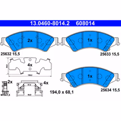 Jeu de plaquettes de frein ATE 13.0460-8014.2, avant