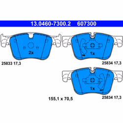 Jeu de plaquettes de frein ATE 13.0460-7300.2, avant