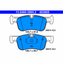 Jeu de plaquettes de frein ATE 13.0460-3865.2, avant
