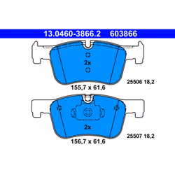 Jeu de plaquettes de frein ATE 13.0460-3866.2, avant