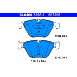 Jeu de plaquettes de frein ATE 13.0460-7296.2, avant
