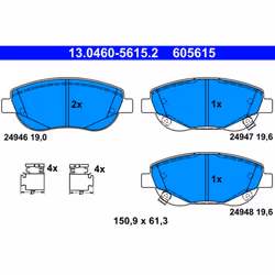 Jeu de plaquettes de frein ATE 13.0460-5615.2, avant