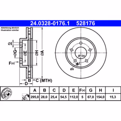 Disque de frein ATE Power Disc 24.0328-0176.1, 1 pièce