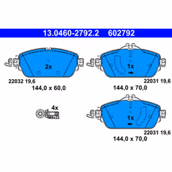 Jeu de plaquettes de frein ATE 13.0460-2792.2, avant