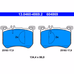 Jeu de plaquettes de frein ATE 13.0460-4869.2, avant