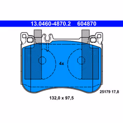Jeu de plaquettes de frein ATE 13.0460-4870.2, avant