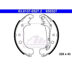 ATE 03.0137-0527.2 Mâchoires De Frein 228 43 avec levier FORD: Ecosport Mk2
