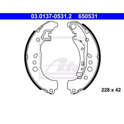ATE 03.0137-0531.2 Mâchoires De Frein 228 42 avec levier RENAULT: Twingo 3, SMART: Forfour II 5 portes