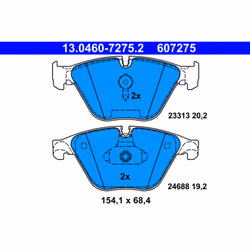 Jeu de plaquettes de frein ATE 13.0460-7275.2, avant