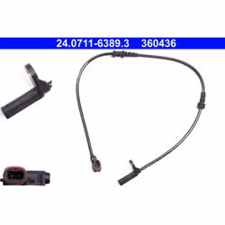 Capteur, vitesse de roue ATE 24.0711-6389.3