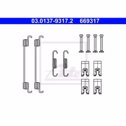 Kit d'accessoires, mâchoire de frein; ATE; pour RENAULT, VOLKSWAGEN, SMART, FORD, SEAT; 2094310, KTH1BC2A225AA, 440265440R, 2 ...