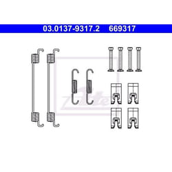 ATE 03.0137-9317.2 Kit d'accessoires, mâchoire de frein RENAULT: TWINGO 2, Twingo 3, VOLKSWAGEN: Polo VI