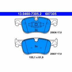 Jeu de plaquettes de frein ATE 13.0460-7305.2, avant