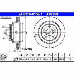 Disque de frein ATE 24.0118-0159.1 avant, ventilé, 1 pièce