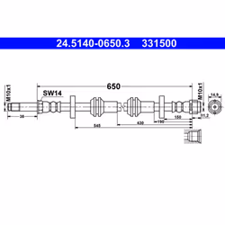 Flexible de frein ATE 24.5140-0650.3