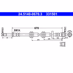 Flexible de frein ATE 24.5140-0670.3