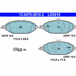 Jeu de plaquettes de frein ATE Ceramic ATE 13.0470-2610.2