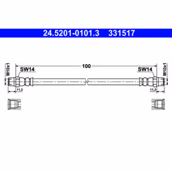 Flexible de frein ATE 24.5201-0101.3, droite