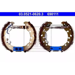 ATE Original TopKit 03.0521-0620.3 Kit de freins, freins à tambours avec cylindre de roue, avec accessoires LANCIA: Ypsilon III