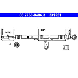 Flexible de frein ATE 83.7769-0406.3, droite