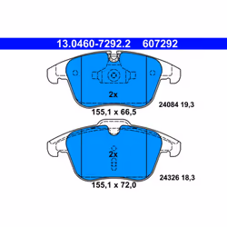 Jeu de plaquettes de frein ATE 13.0460-7292.2, avant