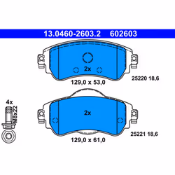 Jeu de plaquettes de frein ATE 13.0460-2603.2, avant
