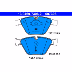 Jeu de plaquettes de frein ATE 13.0460-7306.2, avant