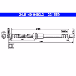 Flexible de frein ATE 24.5140-0493.3