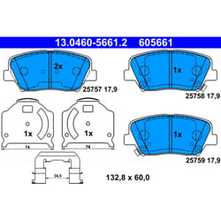 Jeu de plaquettes de frein ATE 13.0460-5661.2, avant