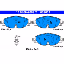 Jeu de plaquettes de frein ATE 13.0460-2609.2, avant