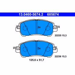 Jeu de plaquettes de frein ATE 13.0460-5674.2, avant