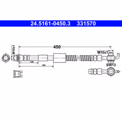 Flexible de frein ATE 24.5161-0450.3, gauche