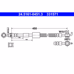Flexible de frein ATE 24.5161-0451.3, droite