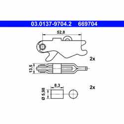 Kit d'accessoires, Mâchoires de frein de stationnement ATE 03.0137-9704.2