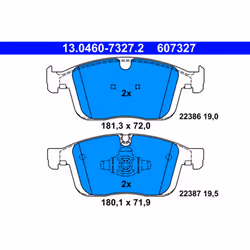 Jeu de plaquettes de frein ATE 13.0460-7327.2, avant