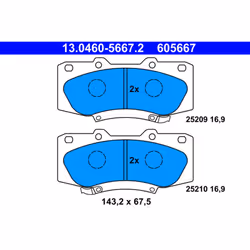 Jeu de plaquettes de frein ATE 13.0460-5667.2, avant