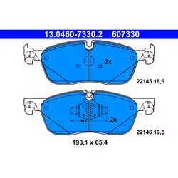 Jeu de plaquettes de frein ATE 13.0460-7330.2, avant