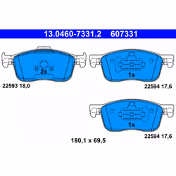 Jeu de plaquettes de frein ATE 13.0460-7331.2, avant