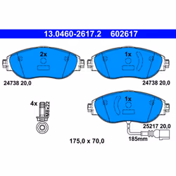 Jeu de plaquettes de frein ATE 13.0460-2617.2, avant