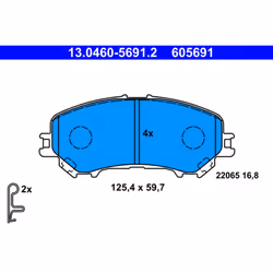 Jeu de plaquettes de frein ATE 13.0460-5691.2, avant