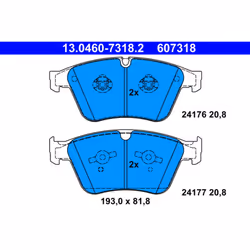 Jeu de plaquettes de frein ATE 13.0460-7318.2, avant
