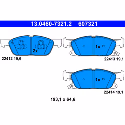 Jeu de plaquettes de frein ATE 13.0460-7321.2, avant