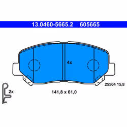 Jeu de plaquettes de frein ATE 13.0460-5665.2, avant