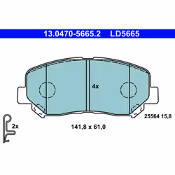 Jeu de plaquettes de frein ATE 13.0470-5665.2, avant, Céramique