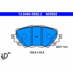 Jeu de plaquettes de frein ATE 13.0460-5682.2, avant