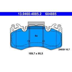 Jeu de plaquettes de frein ATE 13.0460-4885.2, avant